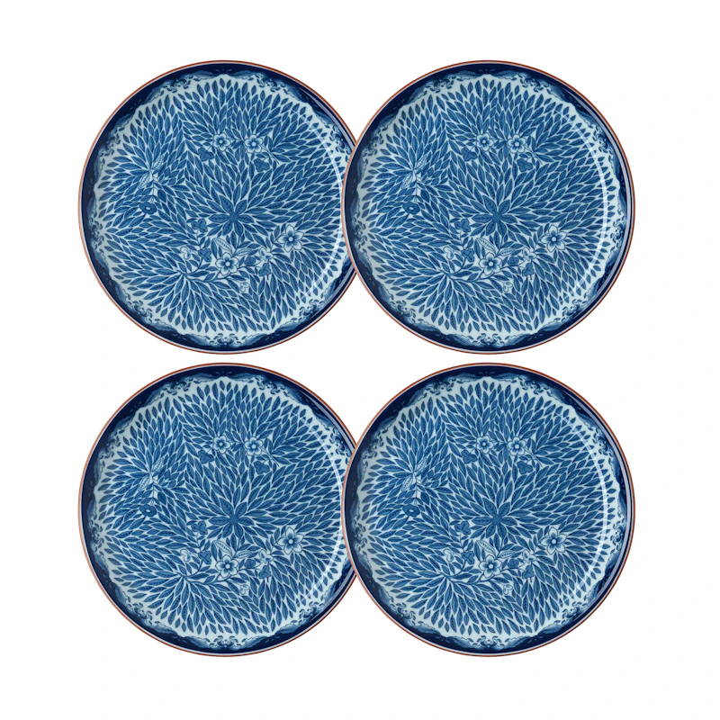 Ostindia Floris Tallrik 20 cm 4-pack, Blå