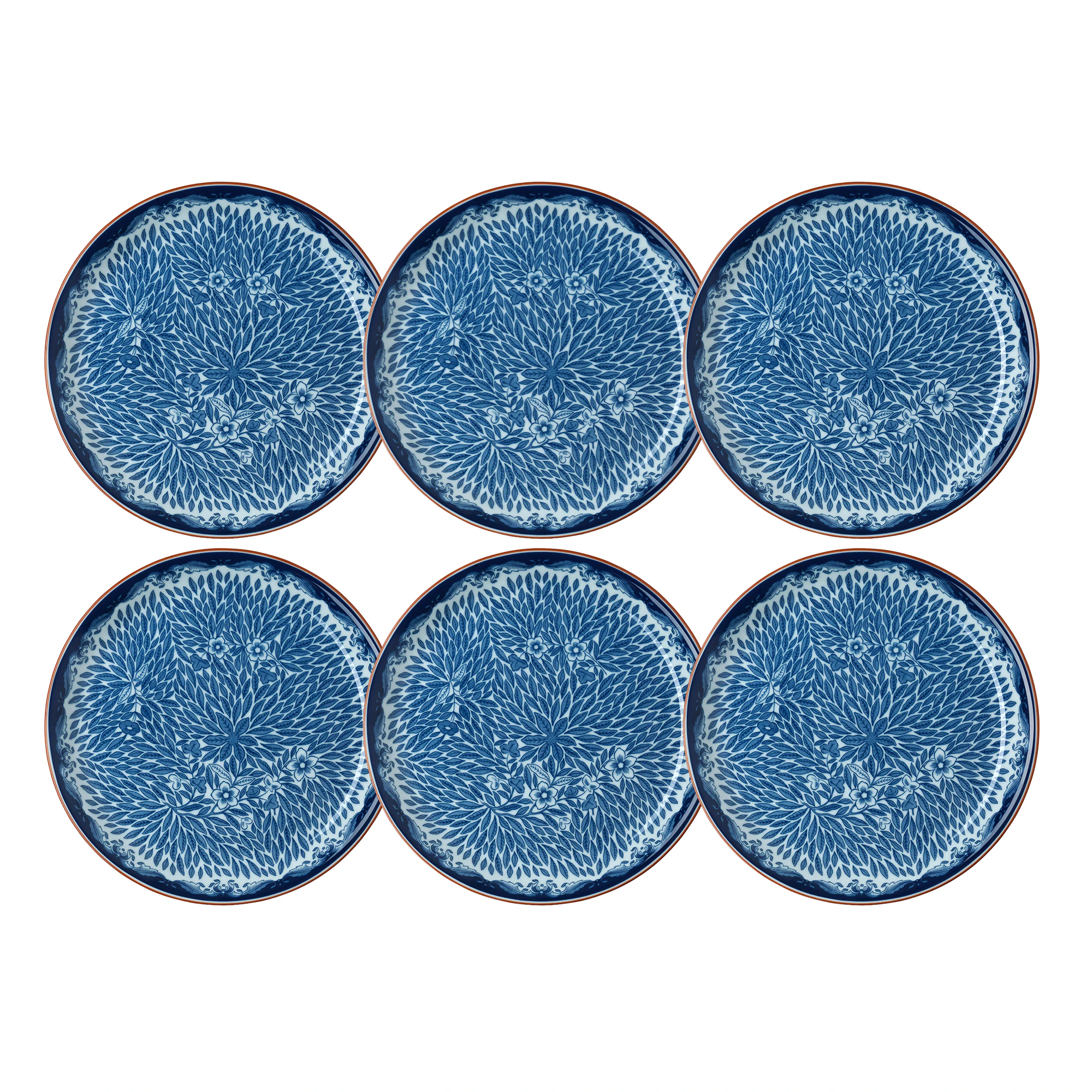 R&ouml;rstrand Ostindia Floris Tallrik 20 Cm 6-pack - Porslin Bl&aring;