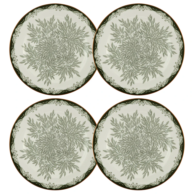 Ostindia Floris Tallrik 27 cm 4-pack, Grön