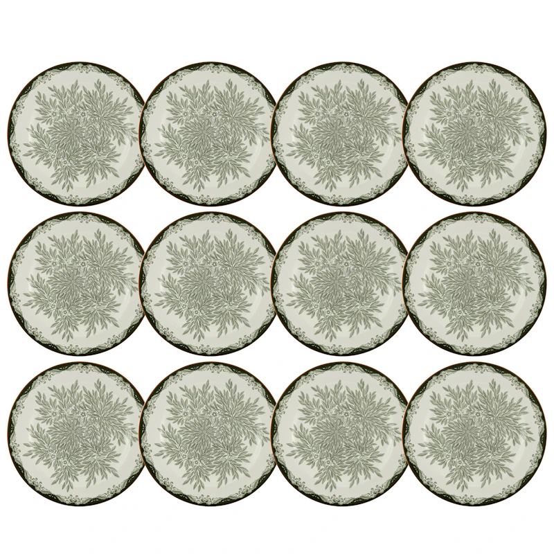 Ostindia Floris Tallrik 27 cm 12-pack, Grön