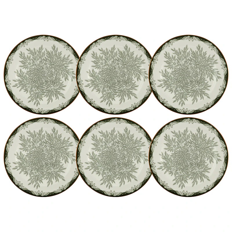 Ostindia Floris Tallrik 27 cm 6-pack, Grön
