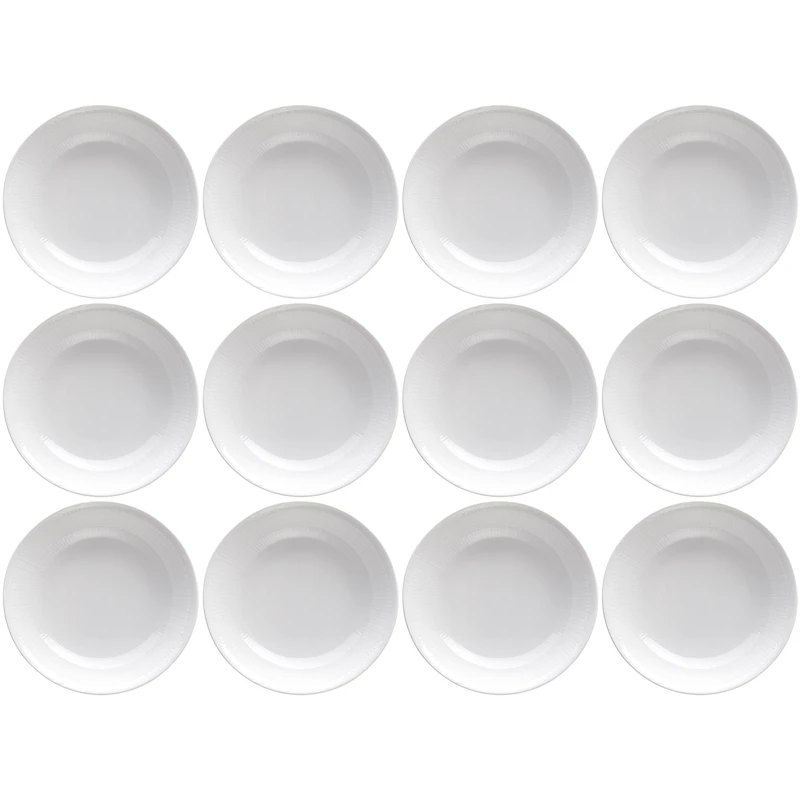 Swedish Grace Djup Tallrik 19 cm 12-pack, Snö