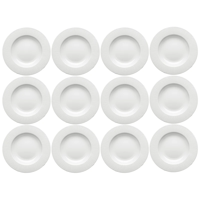 Swedish Grace Djup Tallrik 25 cm 12-pack, Snö