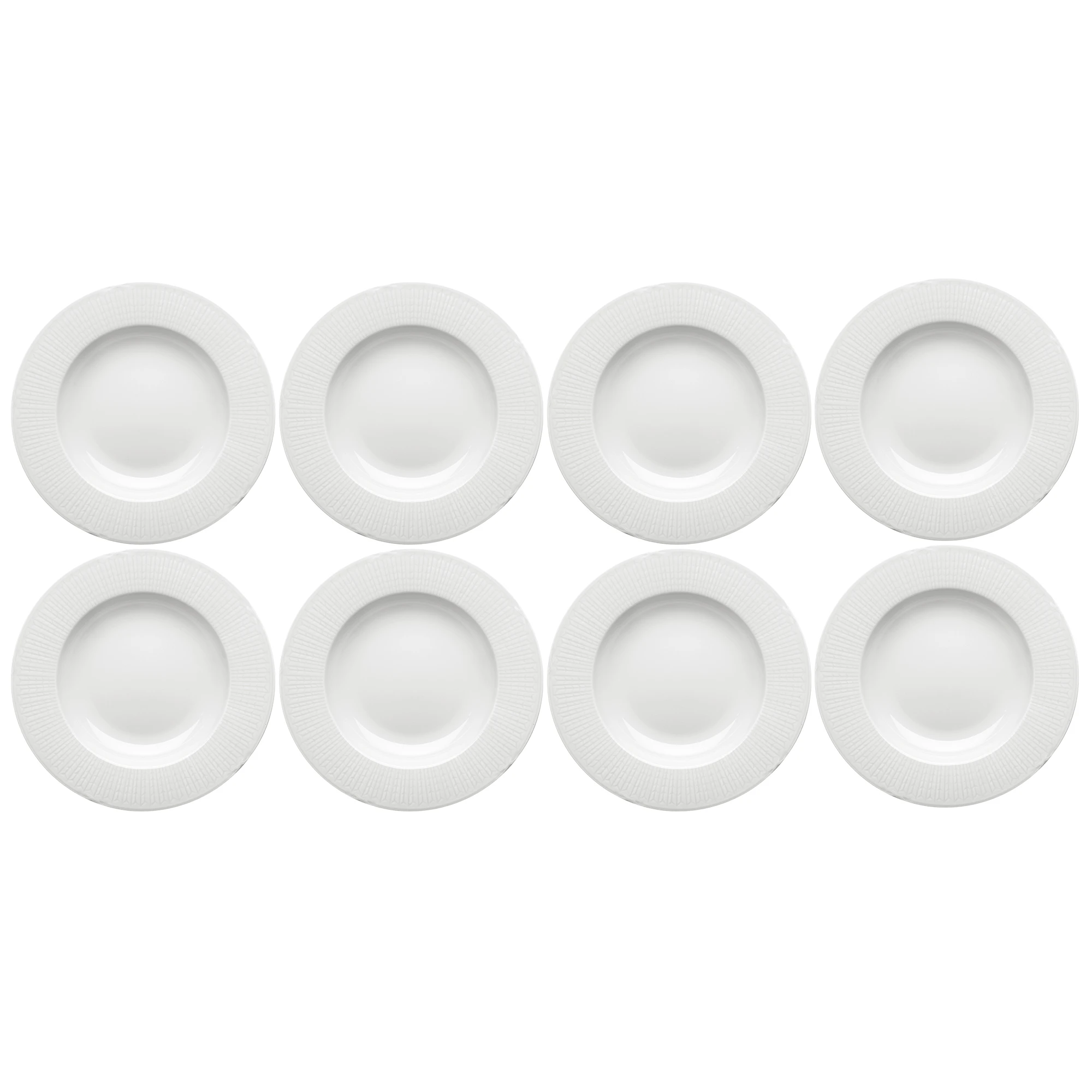 R&ouml;rstrand Swedish Grace Djup Tallrik 25 Cm 8-pack Sn&ouml; - Porslin Sn&ouml; (Vit)