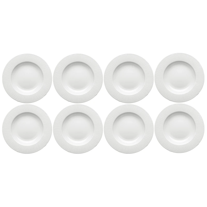 Swedish Grace Djup Tallrik 25 cm 8-pack, Snö