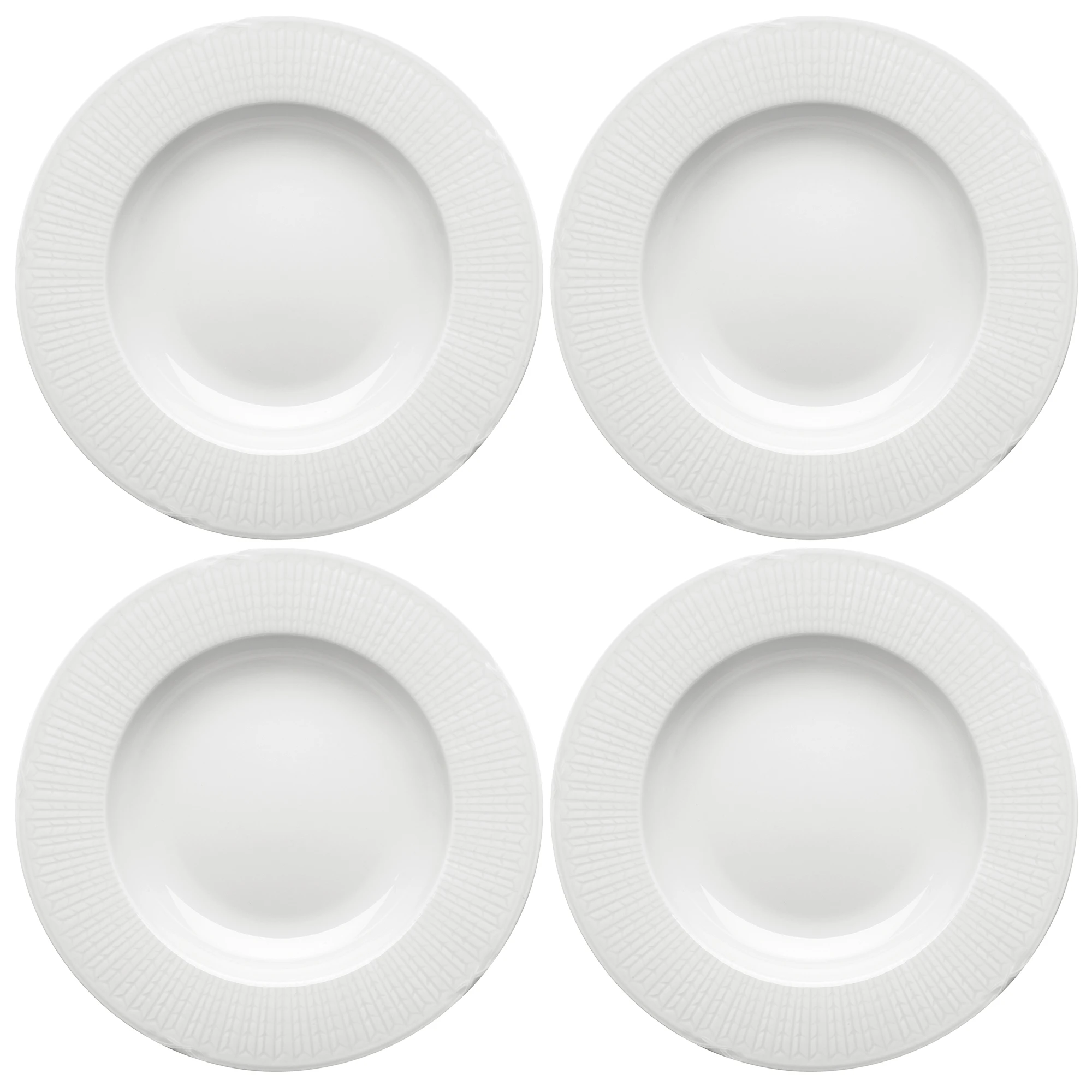 R&ouml;rstrand Swedish Grace Djup Tallrik 25 Cm 4-pack Sn&ouml; - Porslin Sn&ouml; (Vit)
