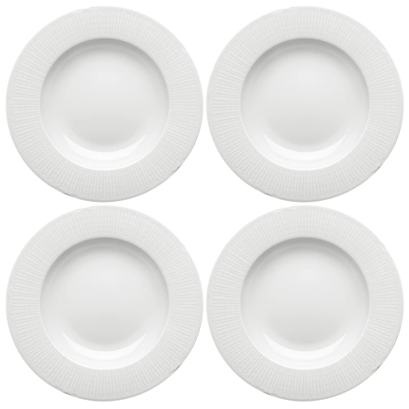 Swedish Grace Djup Tallrik 25 cm 4-pack, Snö