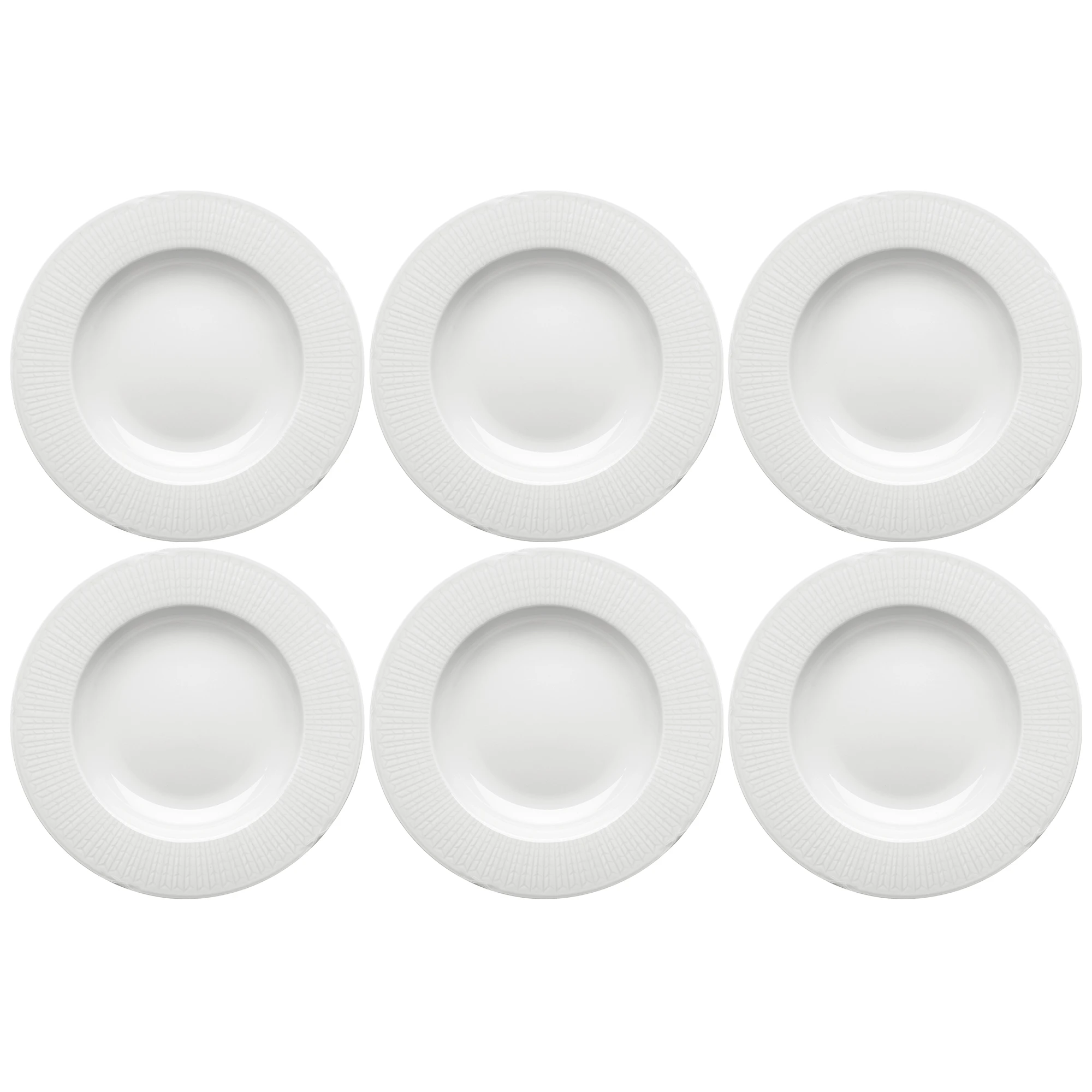 R&ouml;rstrand Swedish Grace Djup Tallrik 25 Cm 6-pack Sn&ouml; - Porslin Sn&ouml; (Vit)