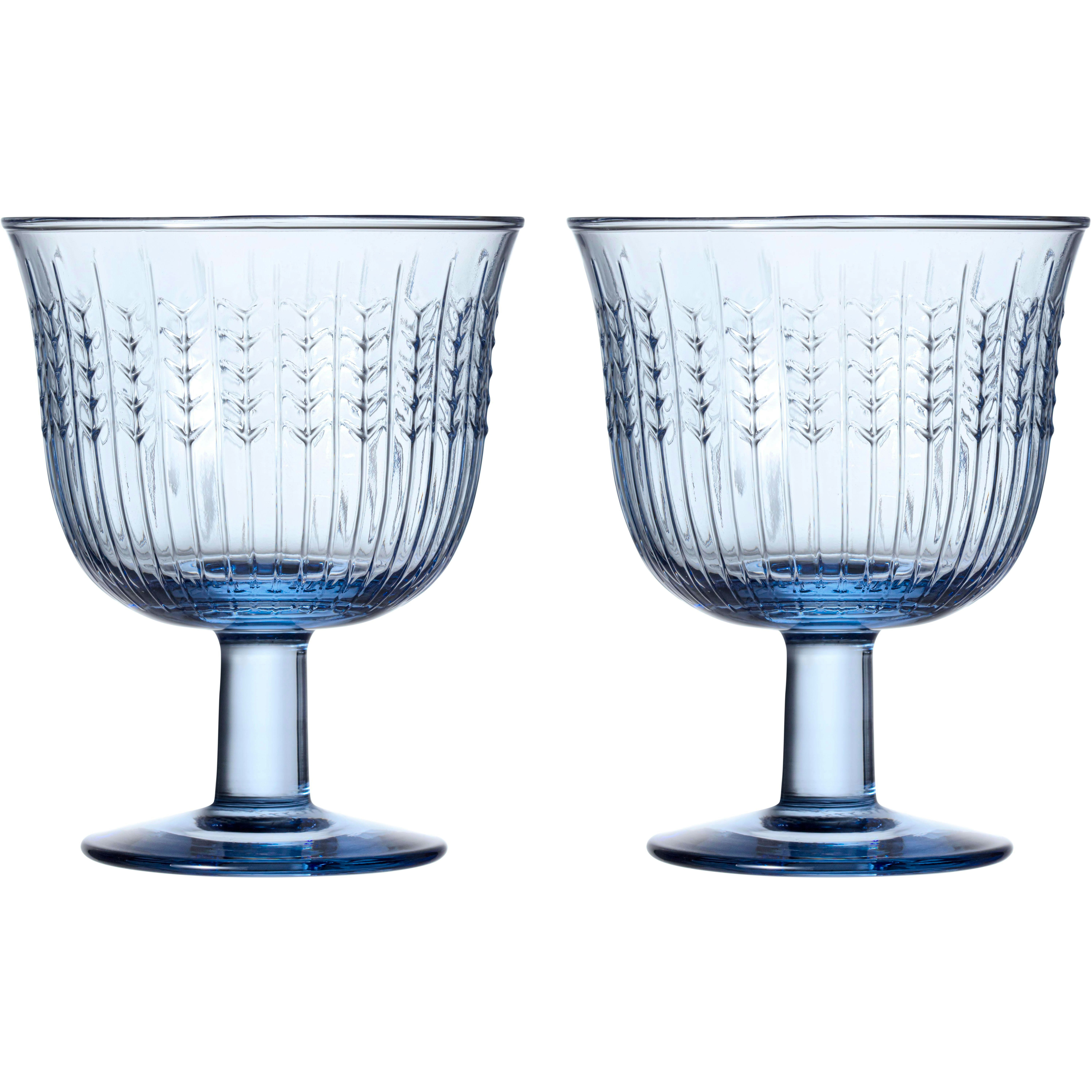 rörstrand swedish grace dricksglas med fot 28 cl 2-pack - dricksglas munst glas blå