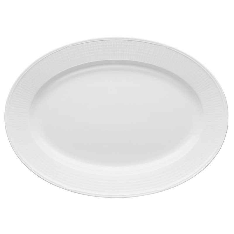Swedish Grace fat oval 40x29 cm snö