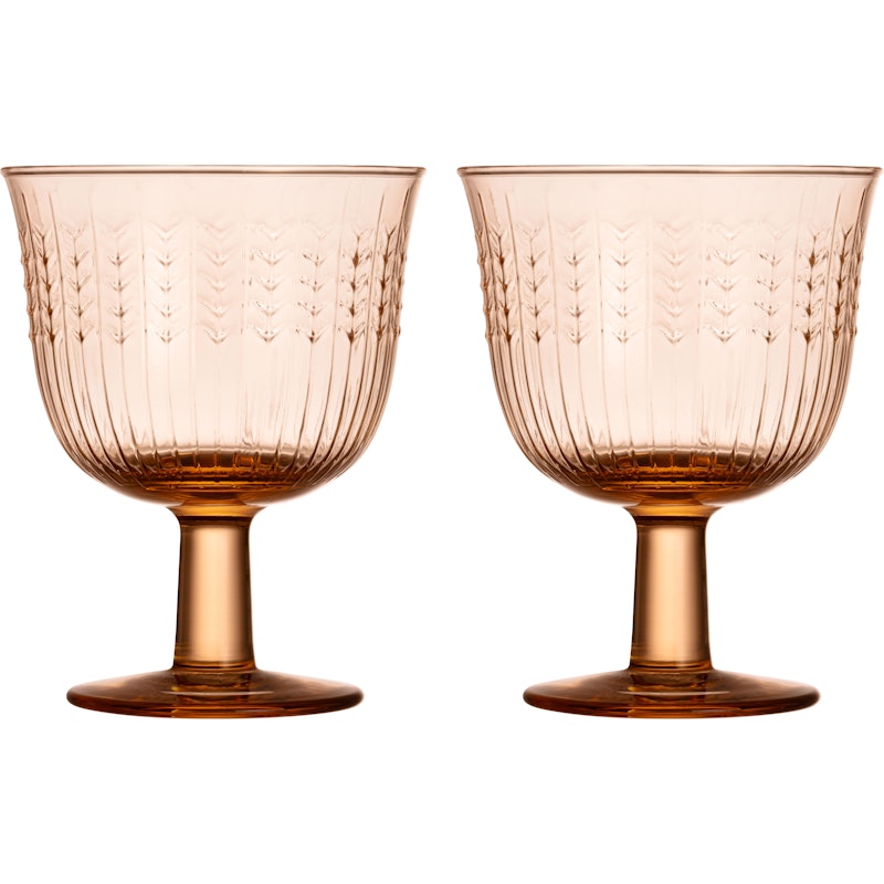 Swedish Grace Dricksglas Med Fot 28 cl 2-pack, Caramel
