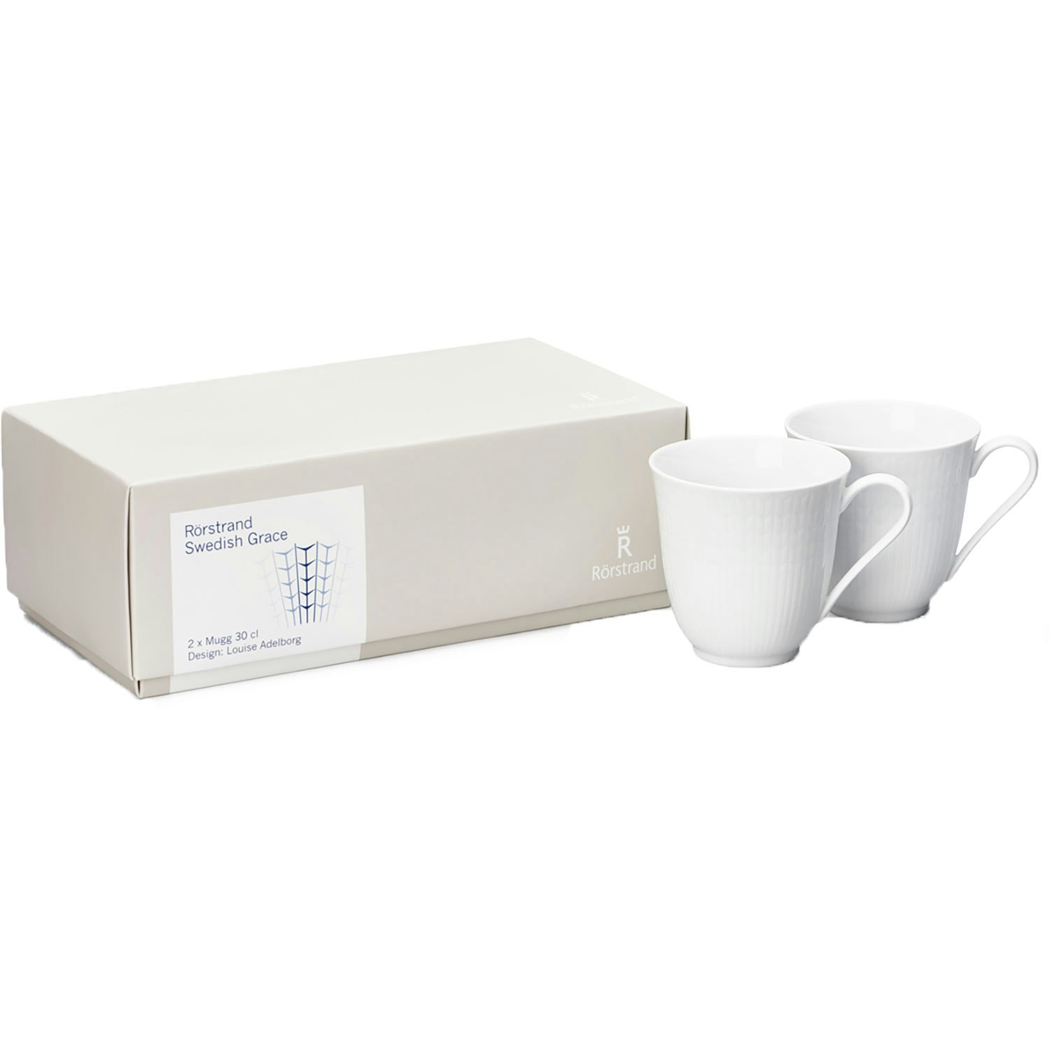 rörstrand swedish grace mugg 30 cl 2-pack snö (vit) - porslin snö (vit)