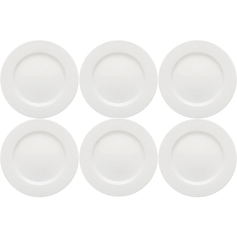 Swedish Grace Tallrik 21 cm 6-pack, Snö (Vit)