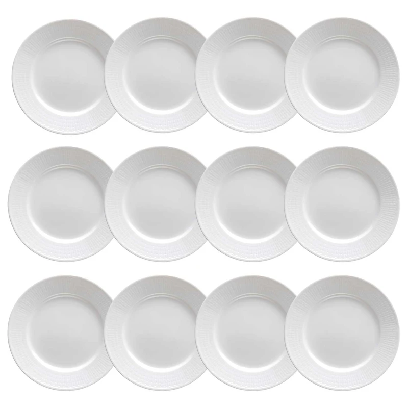 Swedish Grace Tallrik 21 cm Snö (Vit), 12-Pack
