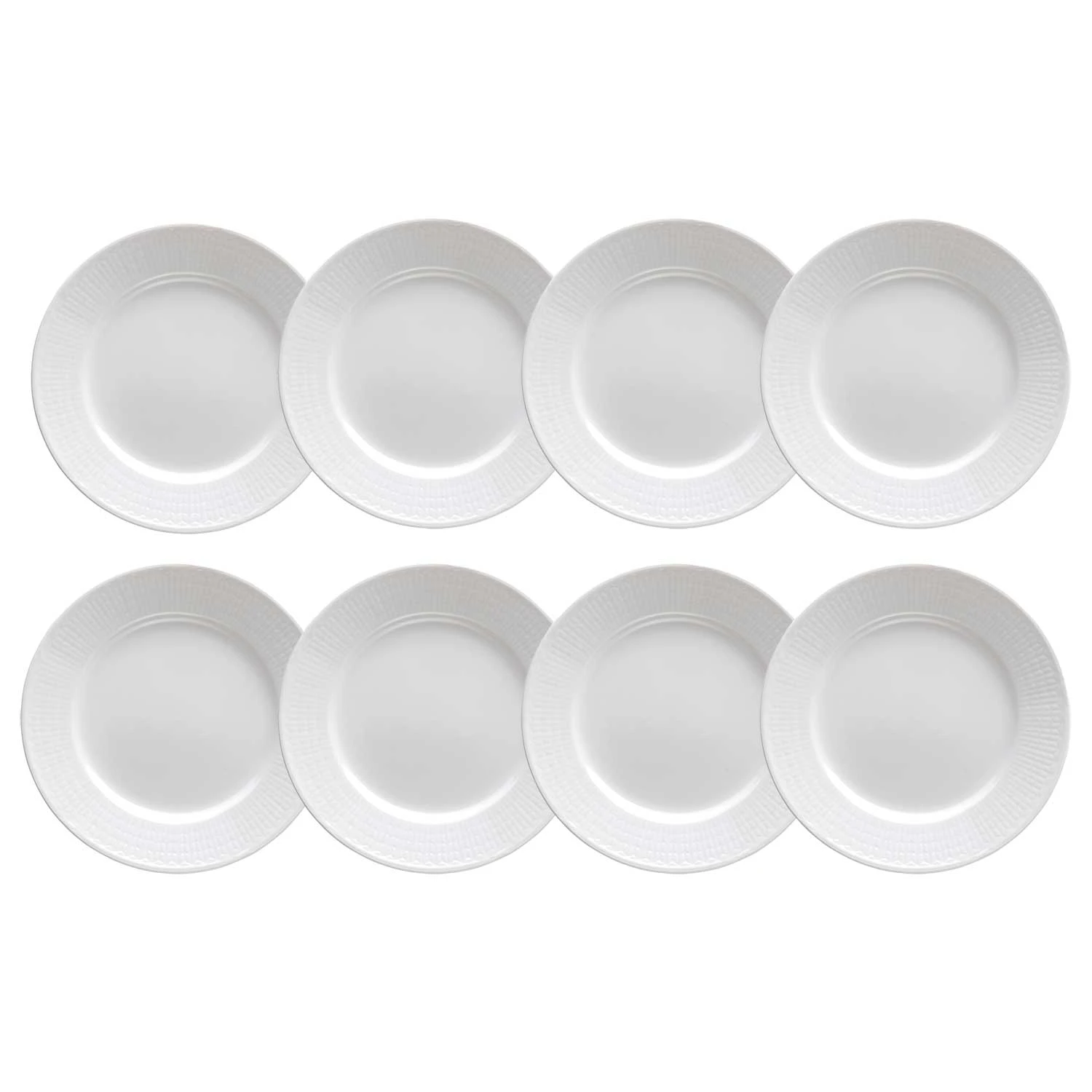 rörstrand swedish grace tallrik 21 cm snö (vit) 8-pack - porslin snö (vit)