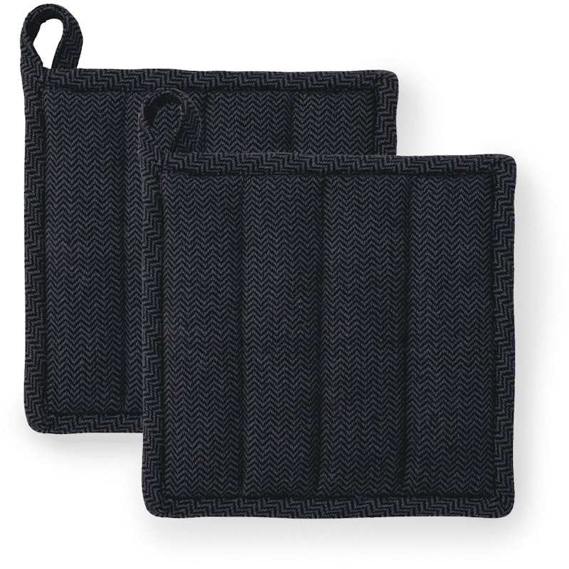 Garn Grytlapp 22x22 cm 2-pack, Mörkgrå