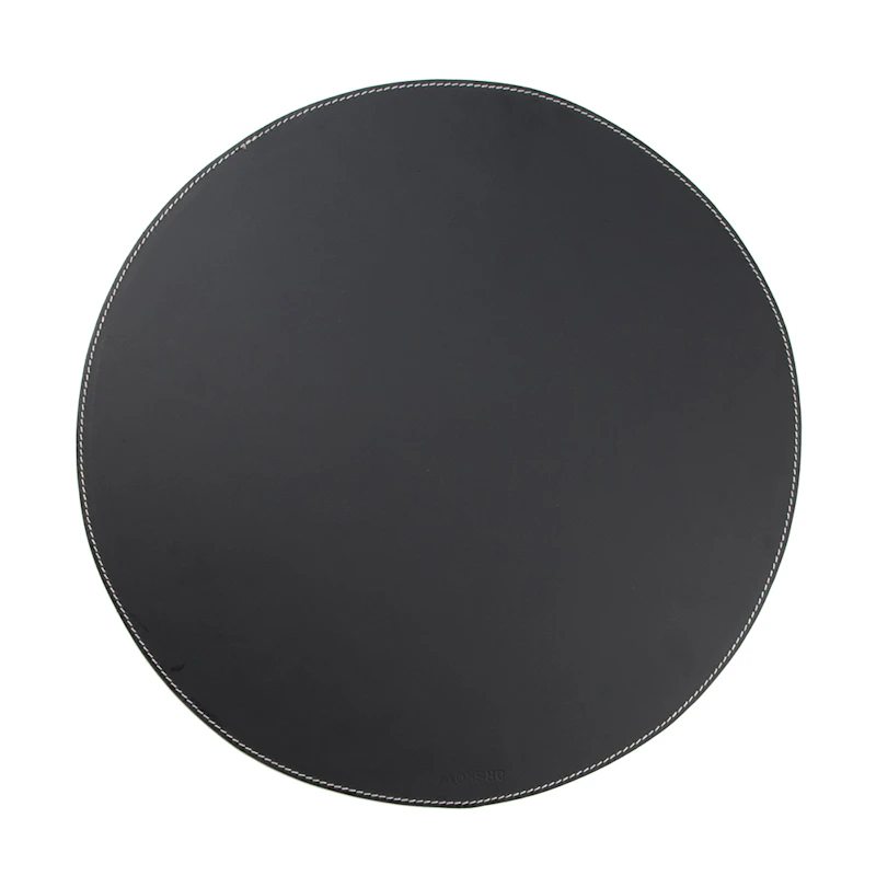 Bordstablett 38 cm, Läder, Svart