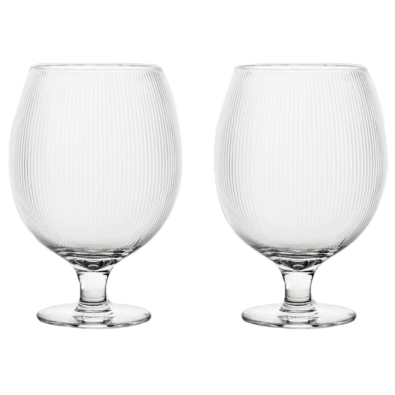 Blanka Ölglas Räfflad 50 cl 2-pack, Klar