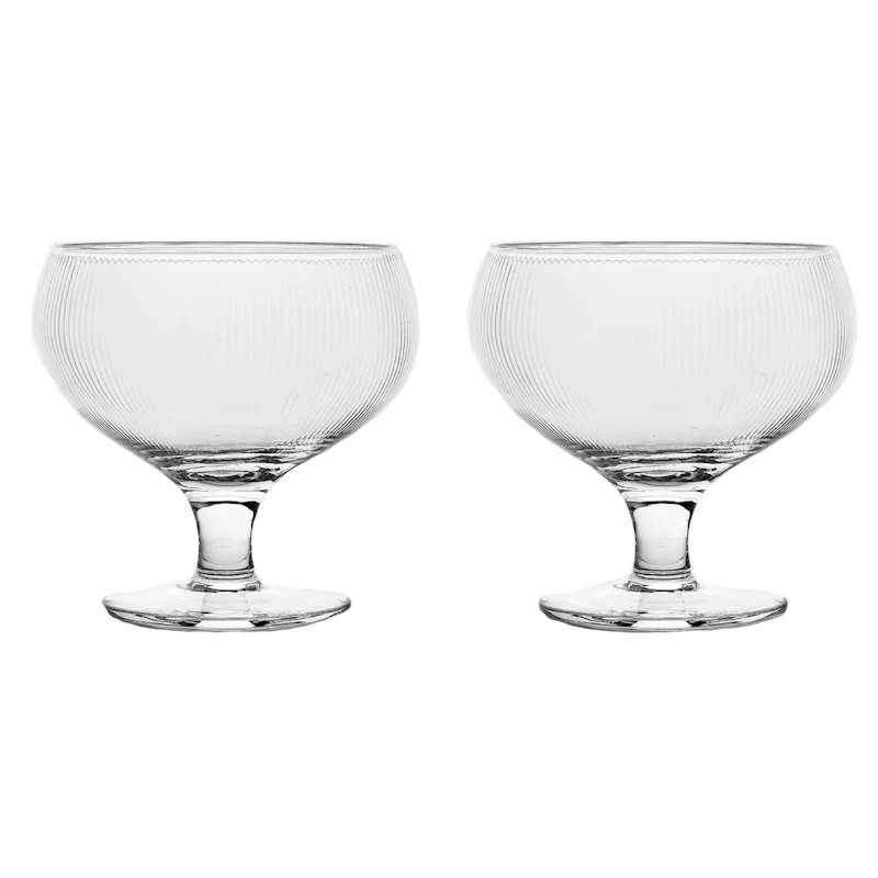 Blanka Champagnekupa Räfflad 30 cl 2-pack, Klar