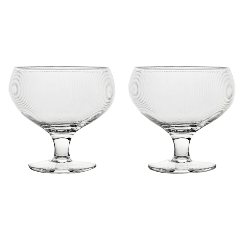 Blanka Champagnekupa Räfflad 30 cl 2-pack, Klar