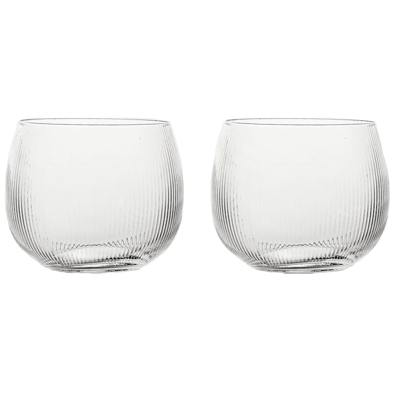 Blanka Dricksglas Räfflad 50 cl 2-pack, Klar