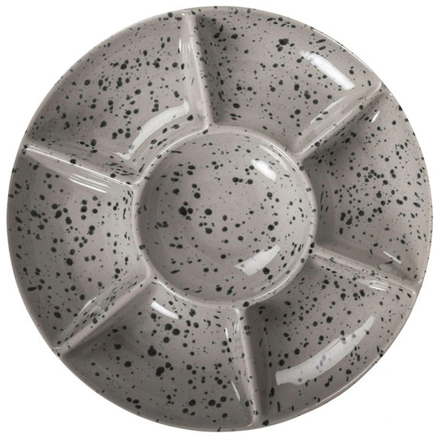 Sagaform Ditte Serveringsfat Med Fack 26 Cm - Uppl&auml;ggningsfat Stengods Gr&aring;