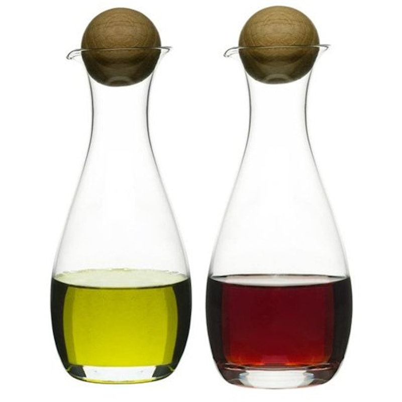 Oval Oak Olja/Vinägerflaska Med Ekkork, 2-pack