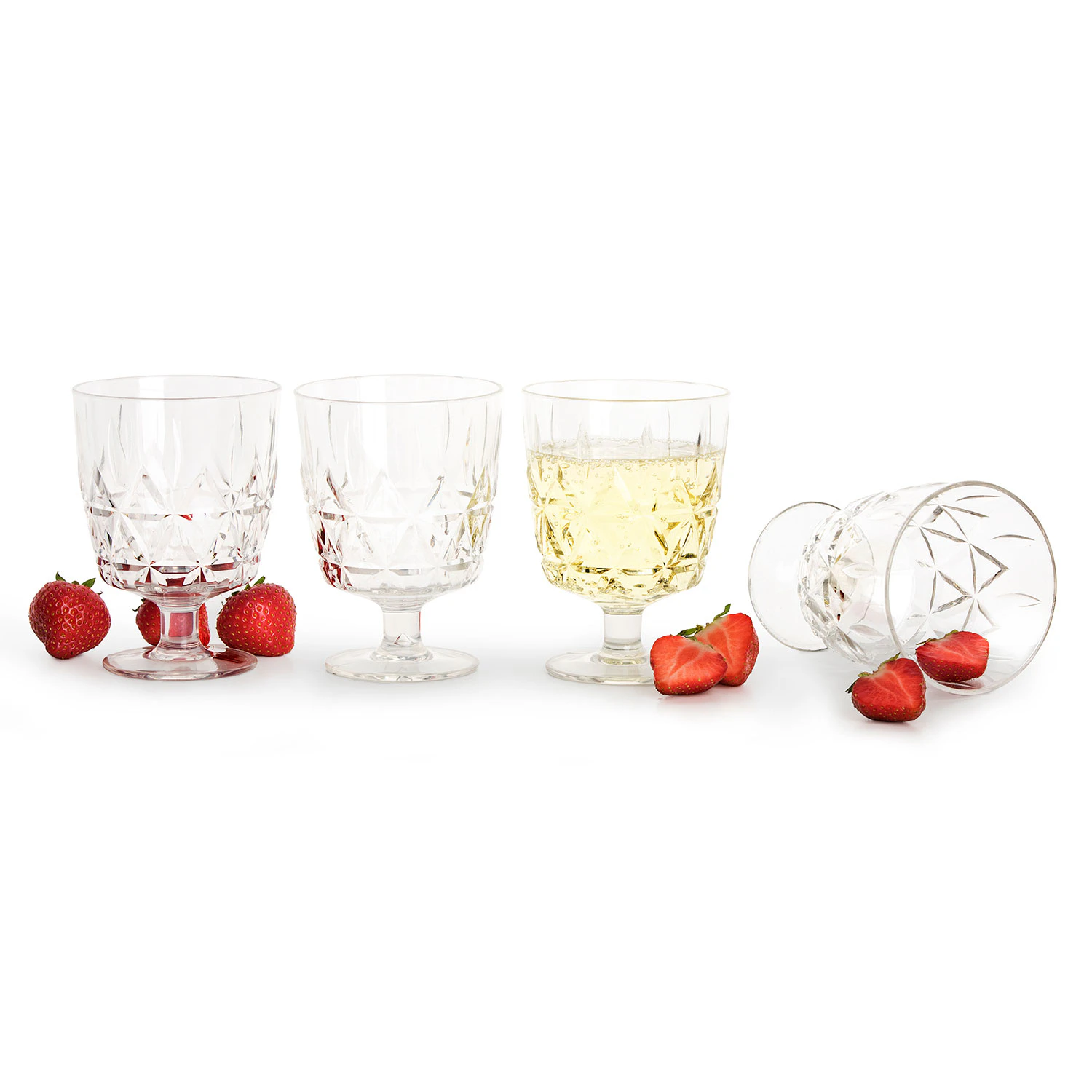 Sagaform Picnic Juni Glas Med Fot 4-pack - Dricksglas Akrylplast Klar
