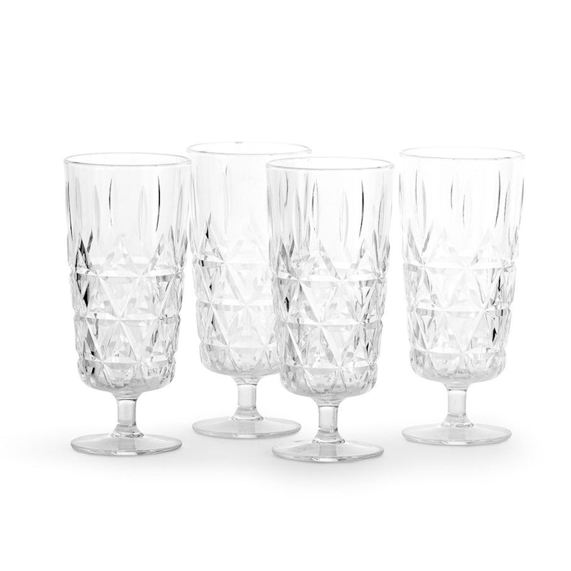 Picknick Glas Högt Med Fot Akryl 4-pack, Klar