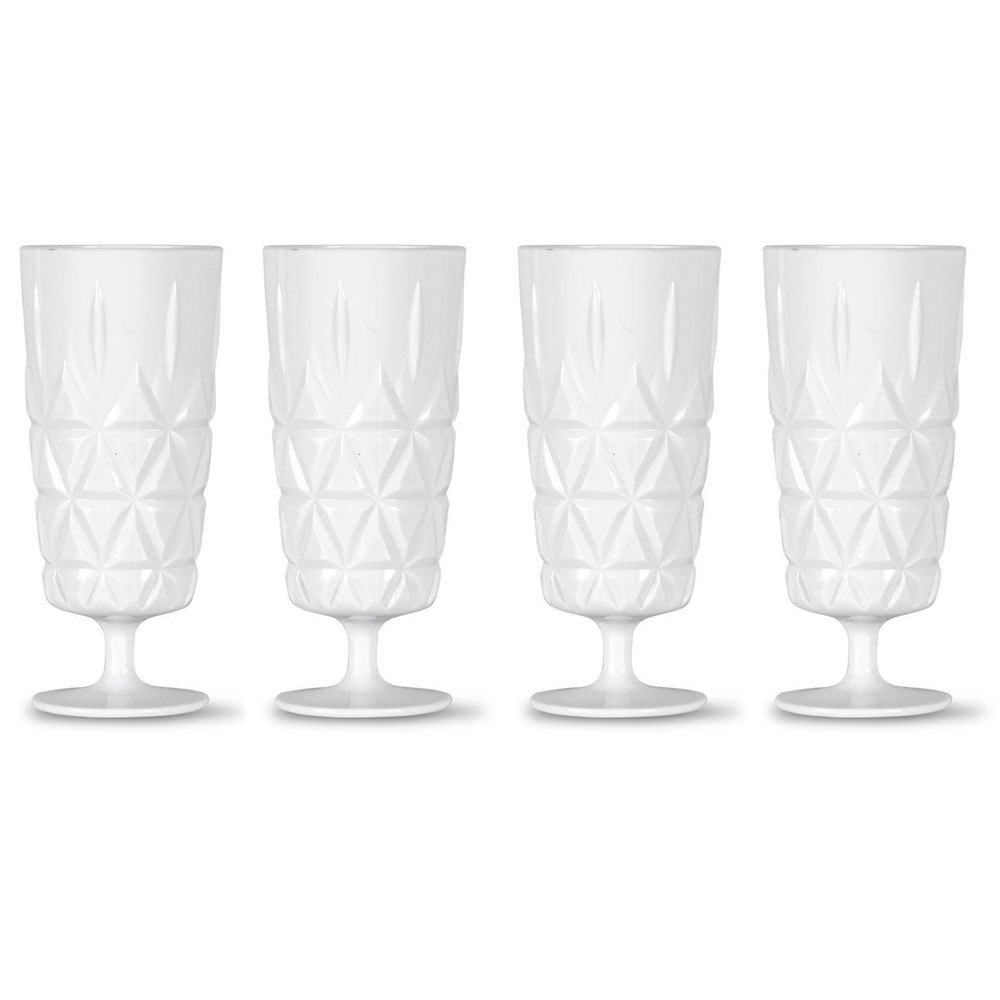 Sagaform Picknick Glas H&ouml;gt Med Fot Akryl 4-pack - Champagneglas Akrylglas Vit