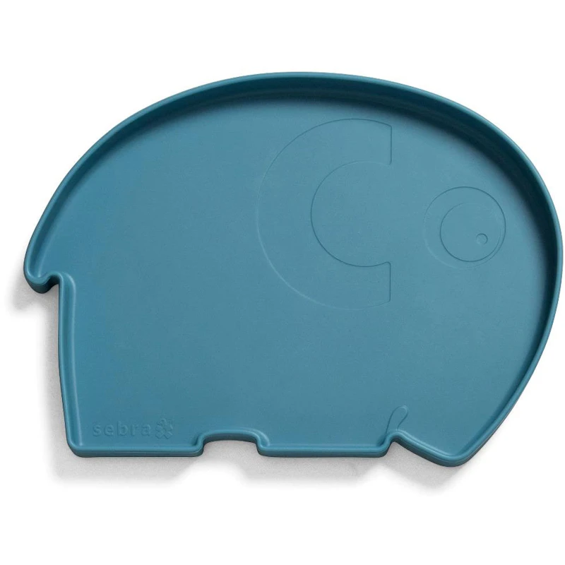 Fanto The Elephant Silikontallrik, Vintage Blue