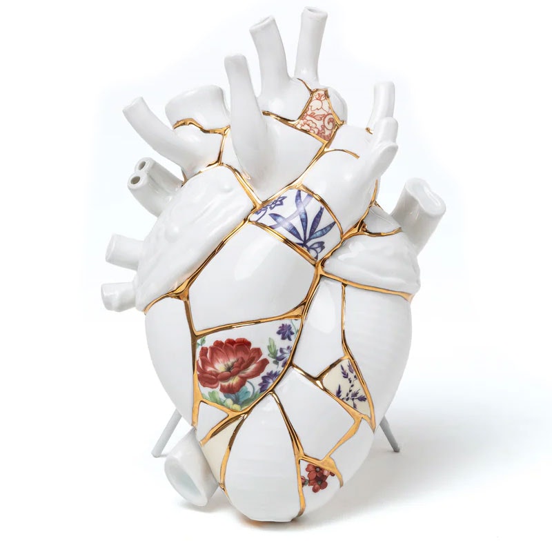 Seletti Love In Bloom Kintsugi Vas - Vaser Porslin Vit