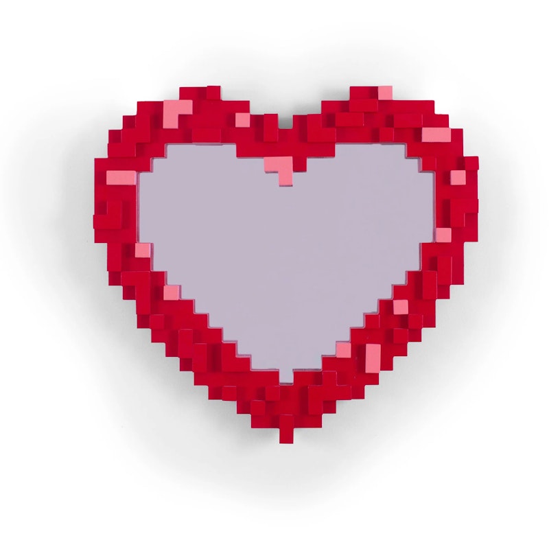Pixel Heart Spegel, Röd