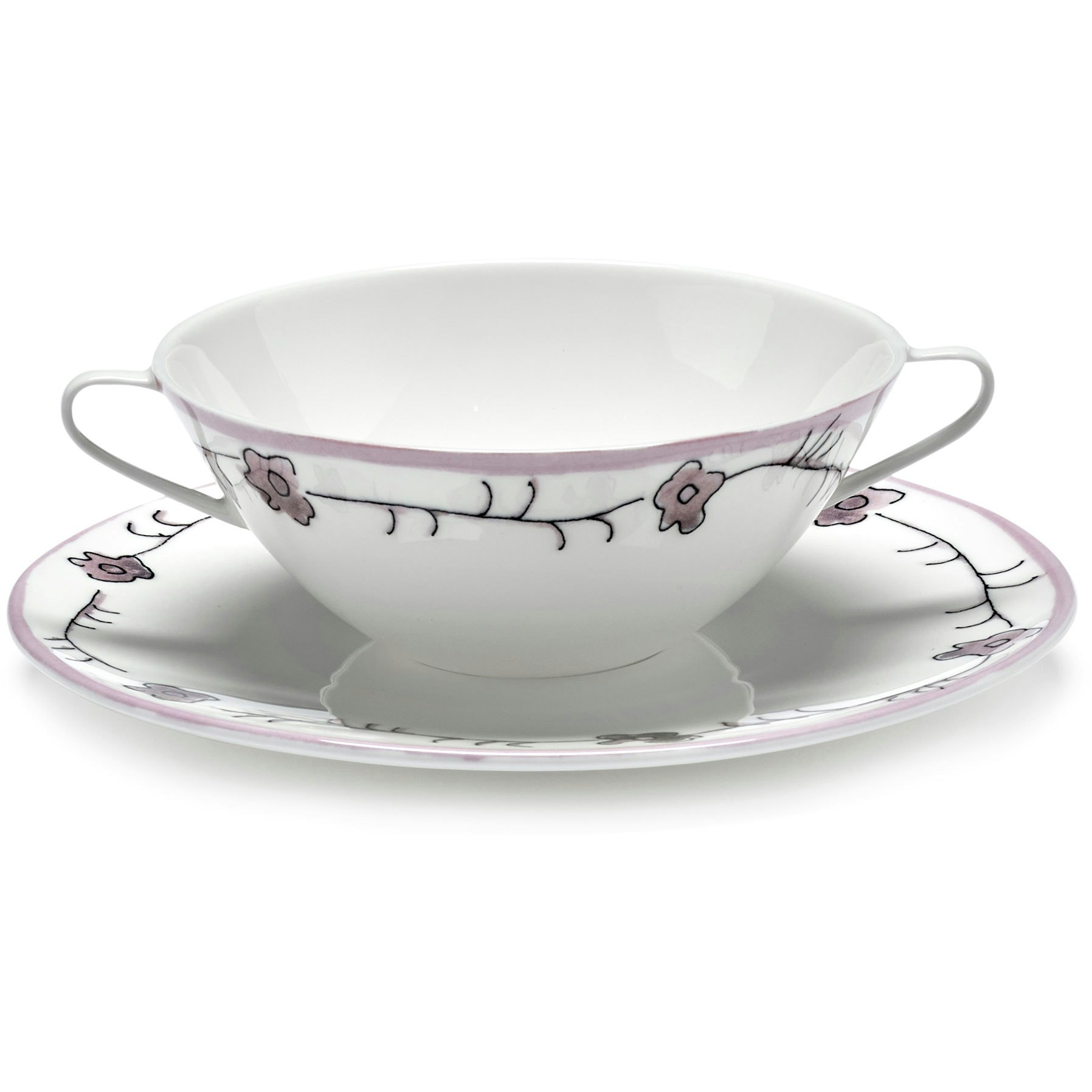 Serax Dark Viola Soppsk&aring;l Med Fat - Soppterriner Benporslin Rosa