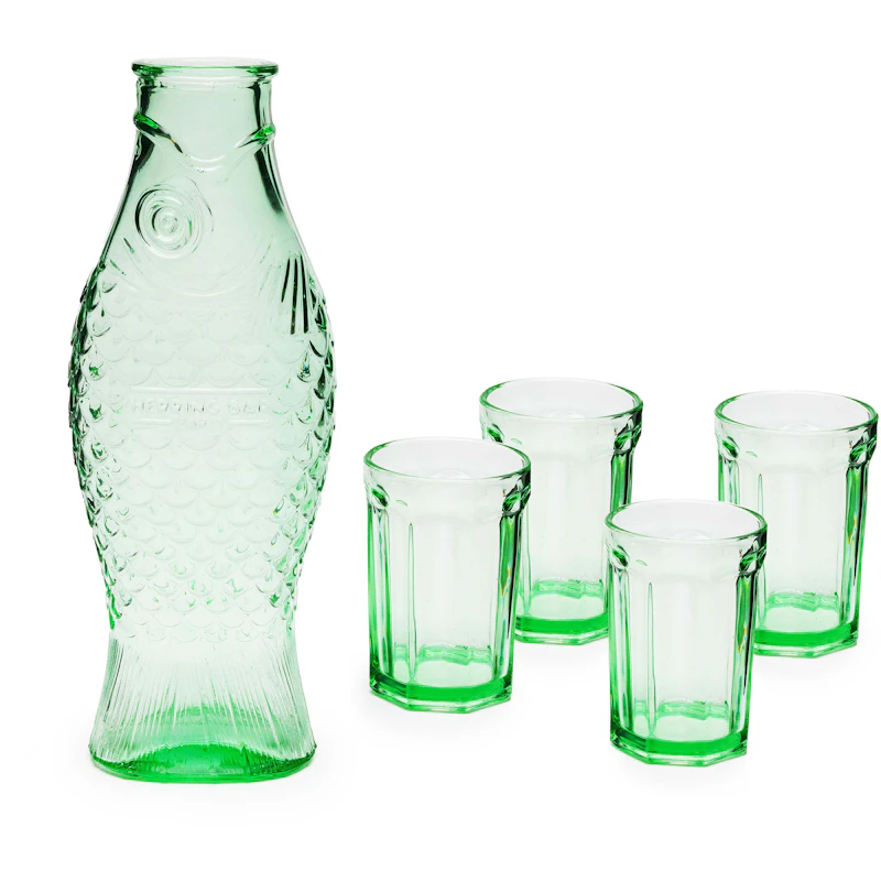 GIFTSET 5 PCS GLASS FISH & FISH