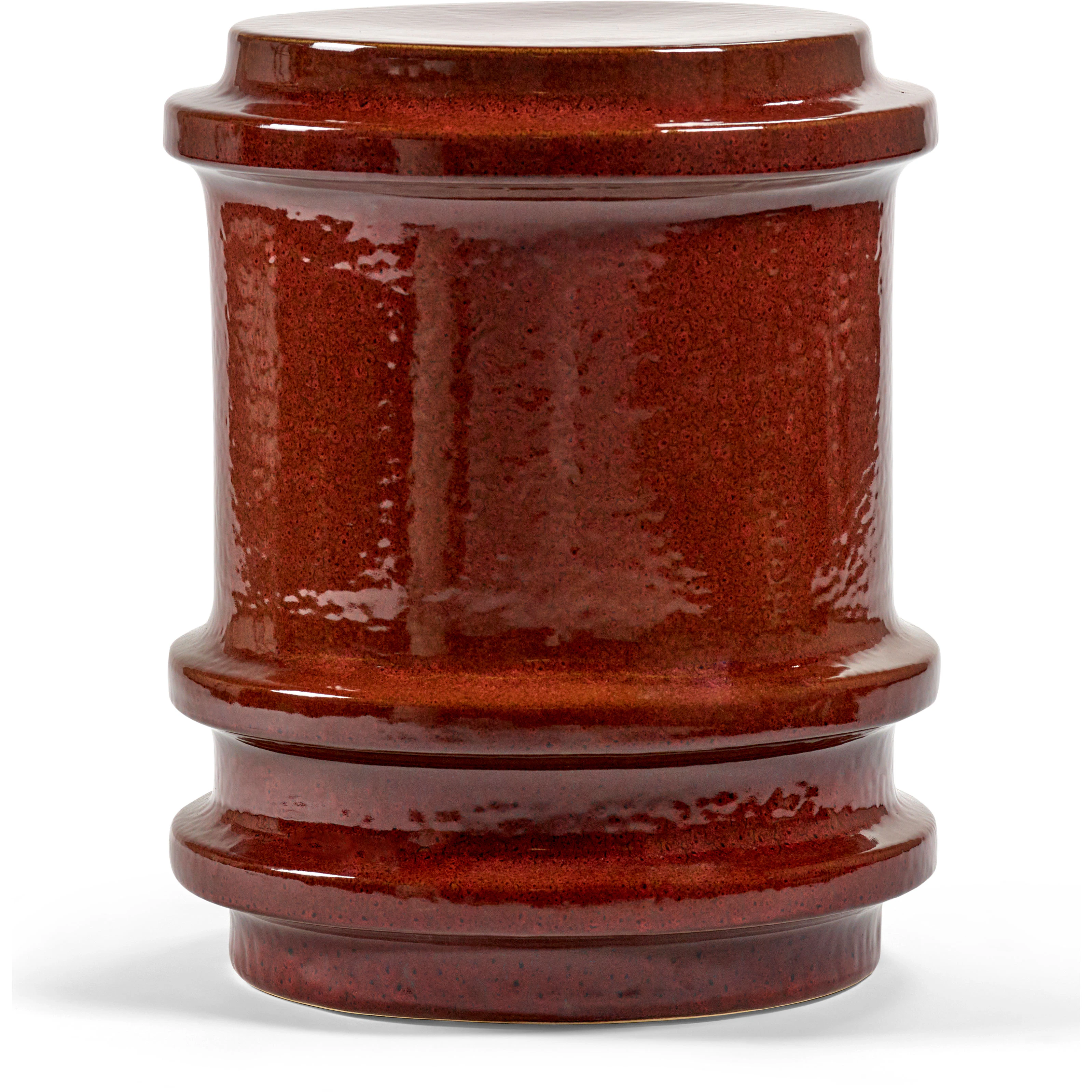 Serax Pawn Sidobord Geometrical M&ouml;rk - Sidobord & Avlastningsbord Stengods R&ouml;d