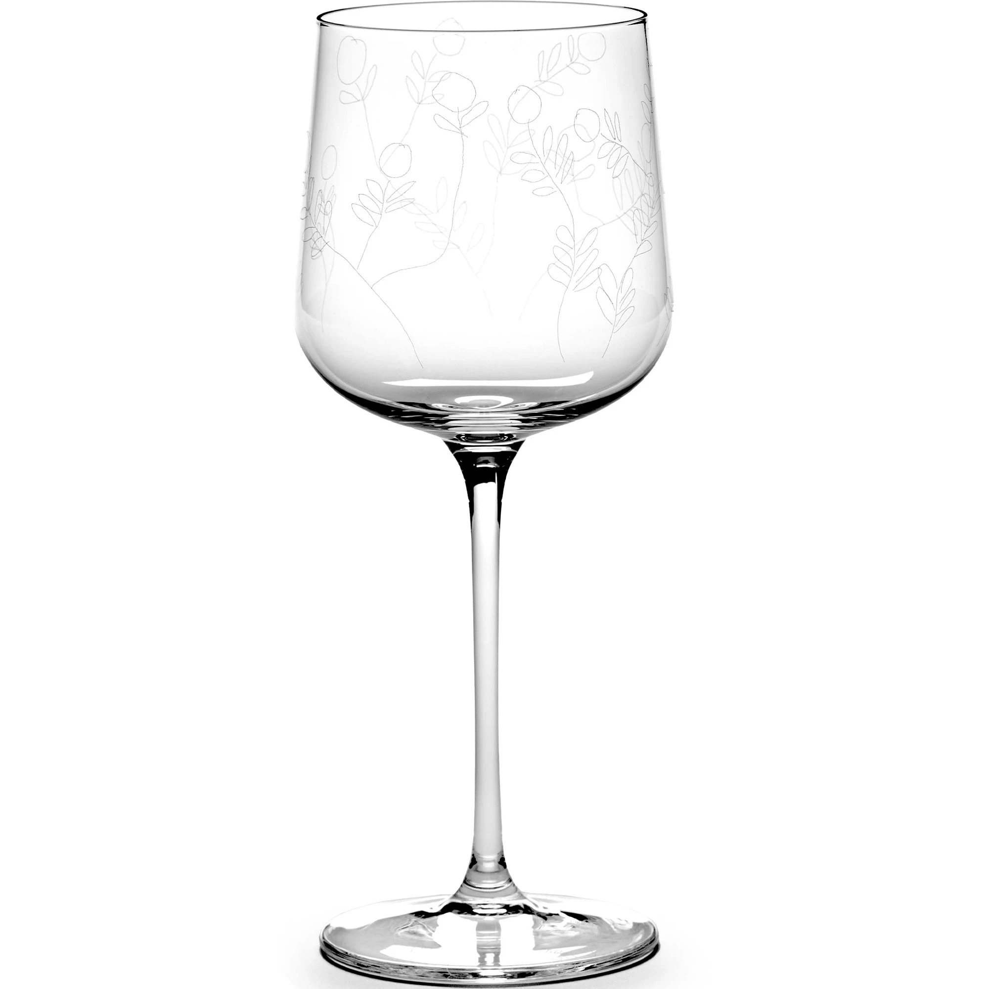 Serax Midnight Flowers Vitvins 40 Cl - Vinglas Glas Transparent