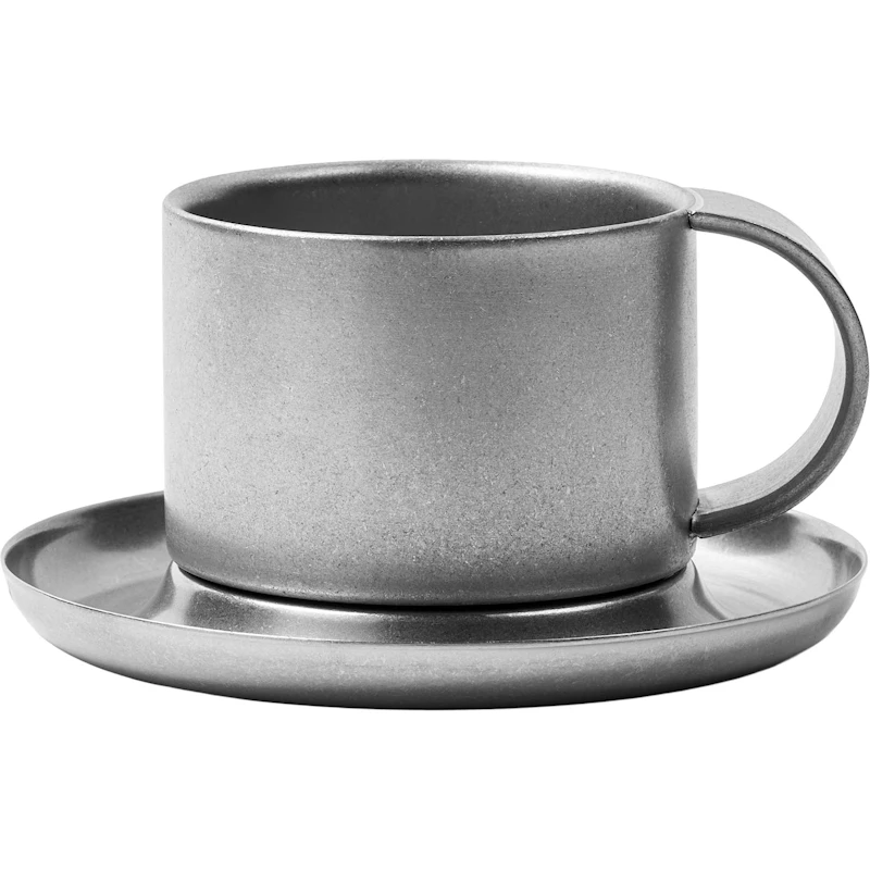 Arlo 03 Kaffekopp, Stentvättat silver