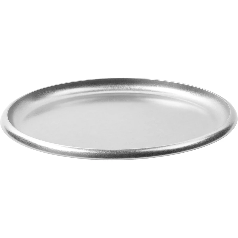Round Bricka, Stentvättat Silver