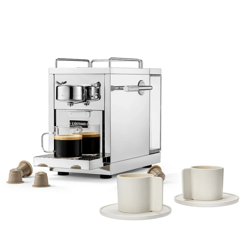 Original 2.0 Kapselmaskin & Lungo Kaffekopp 2-pack, Stål