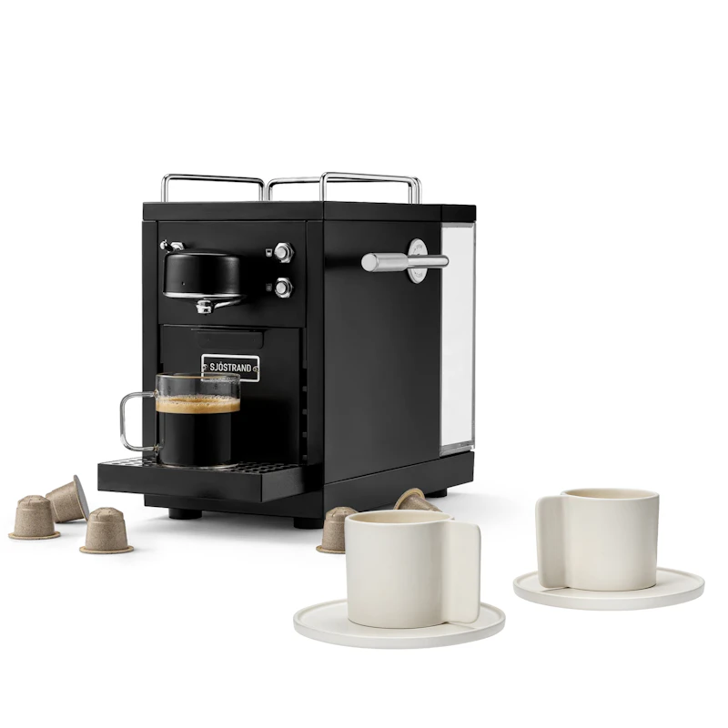 Original 2.0 Kapselmaskin & Lungo Kaffekopp 2-pack, Svart
