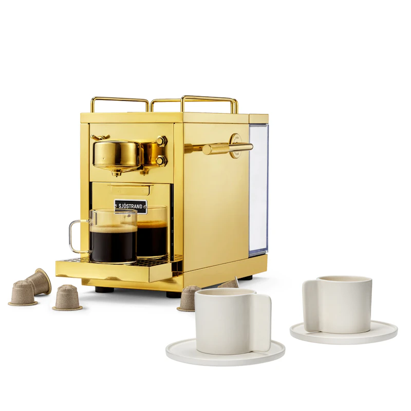 Original 2.0 Kapselmaskin & Lungo Kaffekopp 2-pack, Mässing
