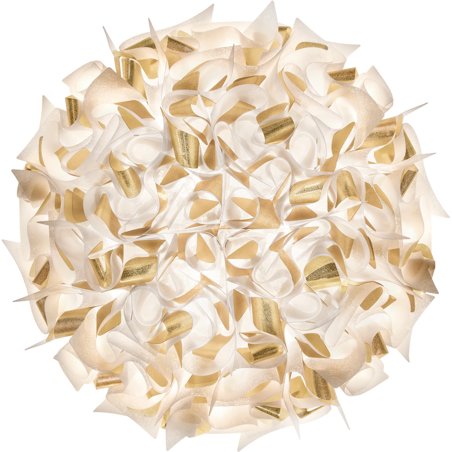 Slamp Veli Aurea V&auml;gg-/taklampa / Guld 78 Cm - Plafonder Lentiflex&reg; Vit