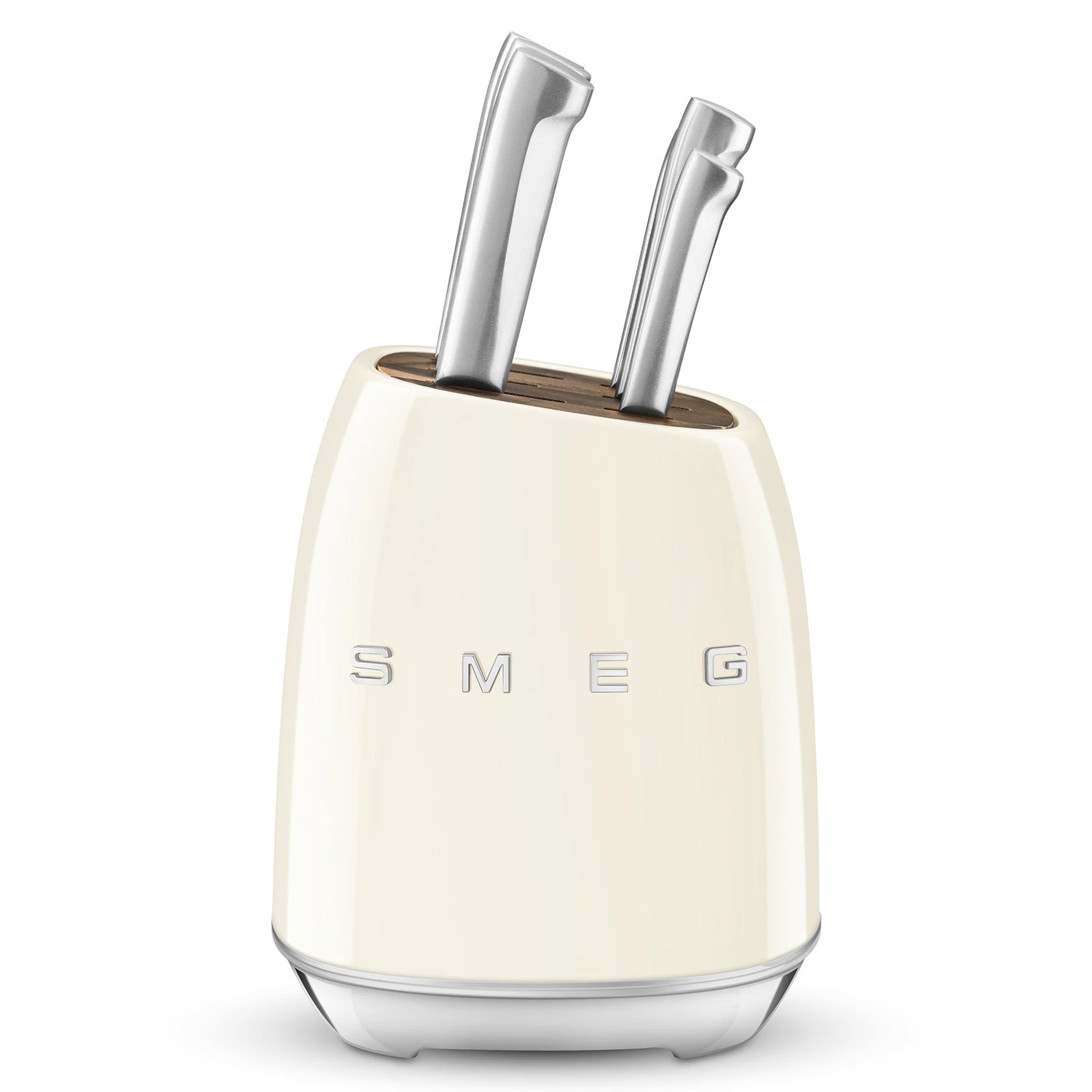 Smeg Knivblock Med 6 Knivar - Knivlister & Knivblock Rostfritt St&aring;l Creme