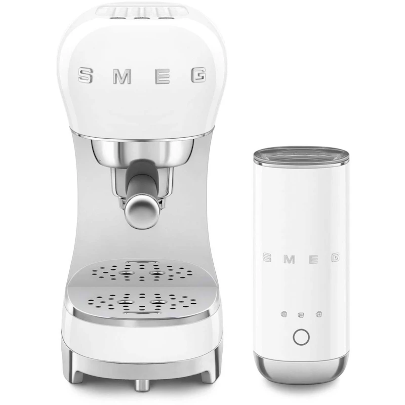 Espressomaskin Med Mjölkskummare, Vit