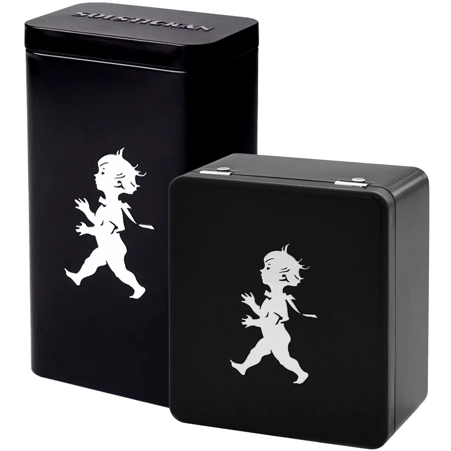 Solstickan Set Med Kaffeburk + Teburk - L&aring;dor & Askar Pl&aring;t Svart