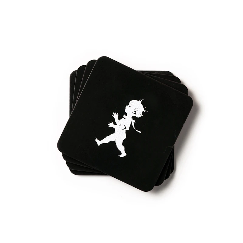 Solstickan Glasunderlägg, 4-pack, Svart