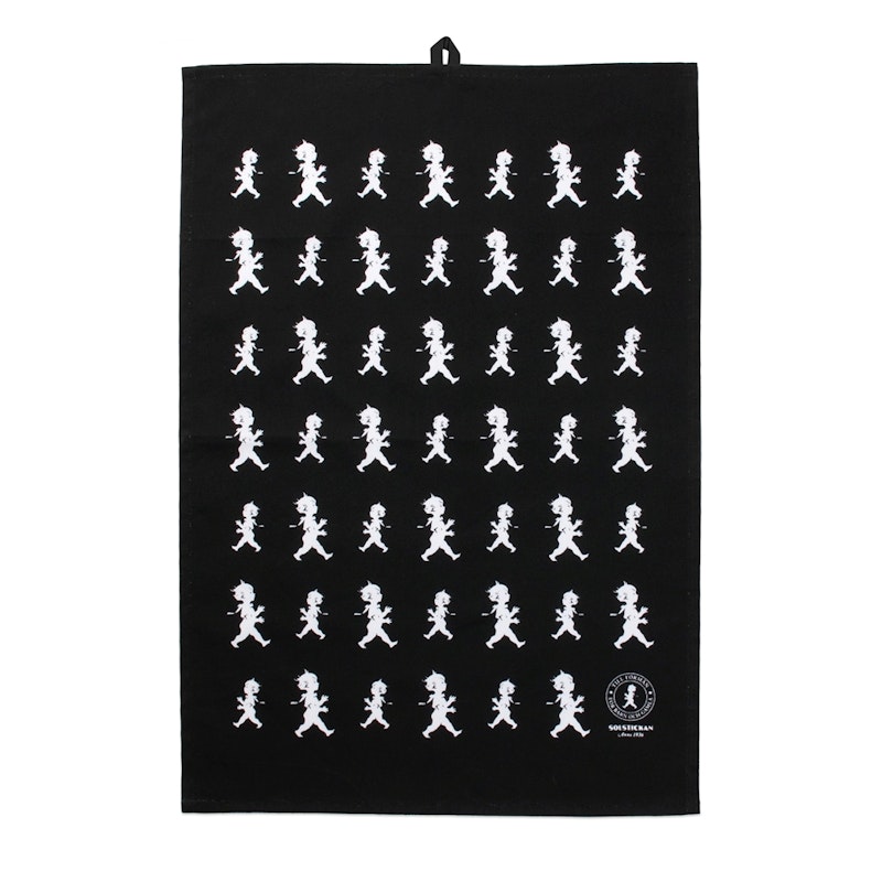 Solstickan Kökshandduk 50x70 cm, Svart/Vit