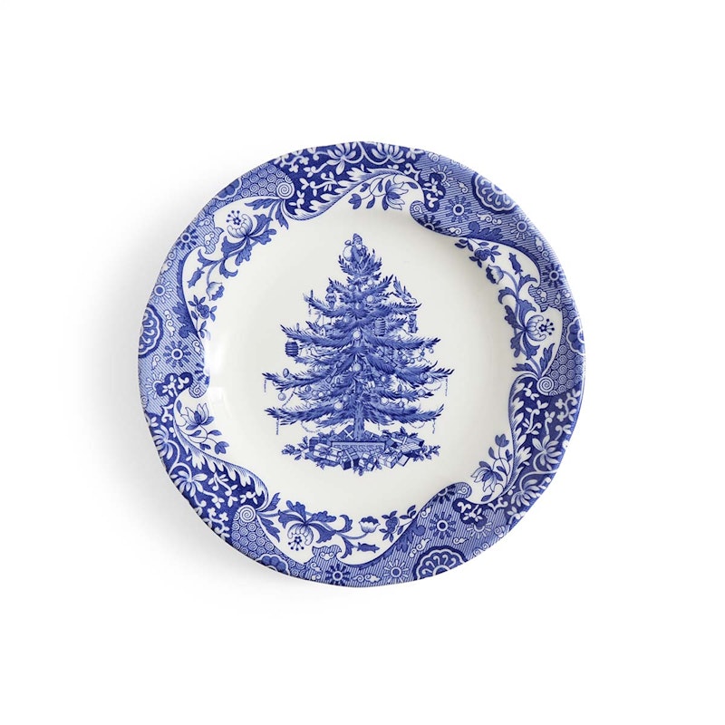 Blue Italian Christmas Assiett 20 cm, Blå