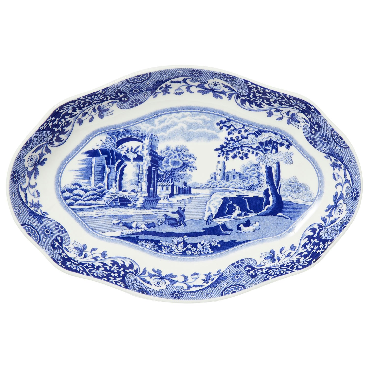 Spode Blue Italian Fat 14x21,5 Cm - Uppl&auml;ggningsfat Porslin Bl&aring;